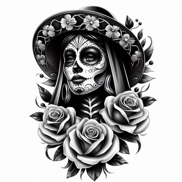 Traditional Chicano Black & Grey Tattoos 2 AI Prompt for Authentic Designs - Image 8